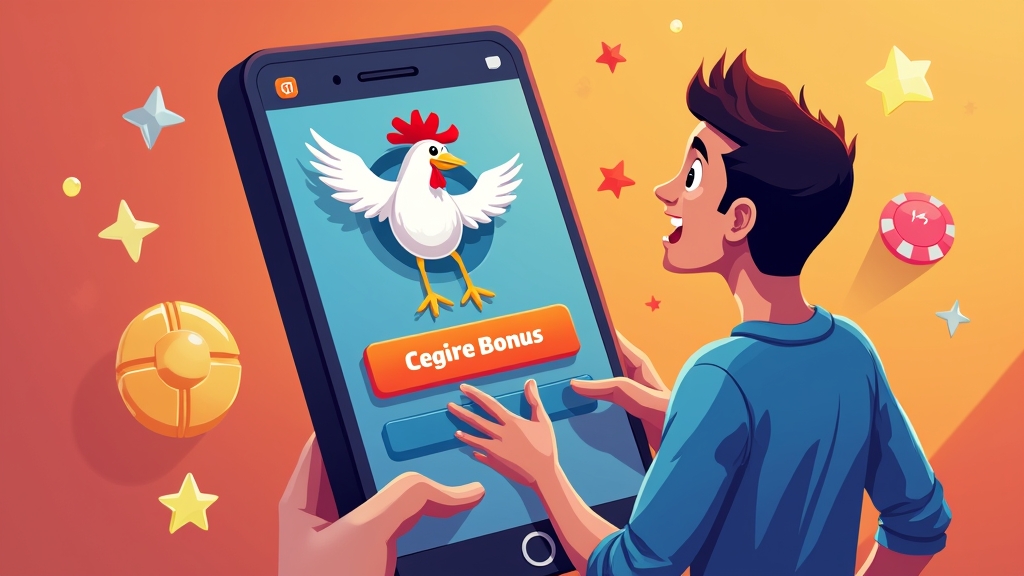 Online casino app displaying Chicken Rush bonus being claimed