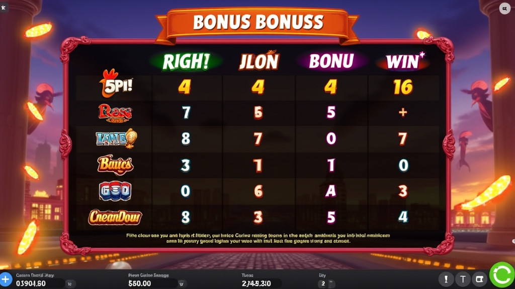 Comparison chart of Chicken Rush bonuses